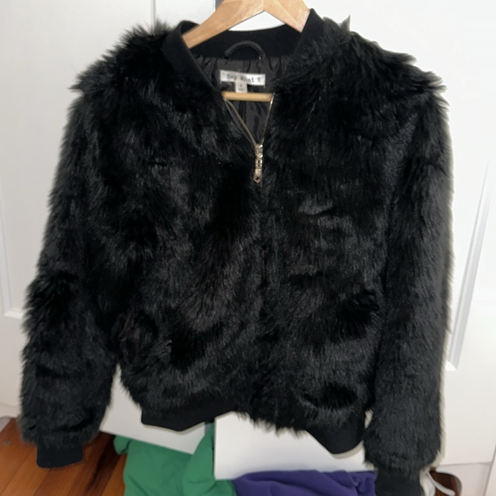 Medium Black Say What? bomber jacket